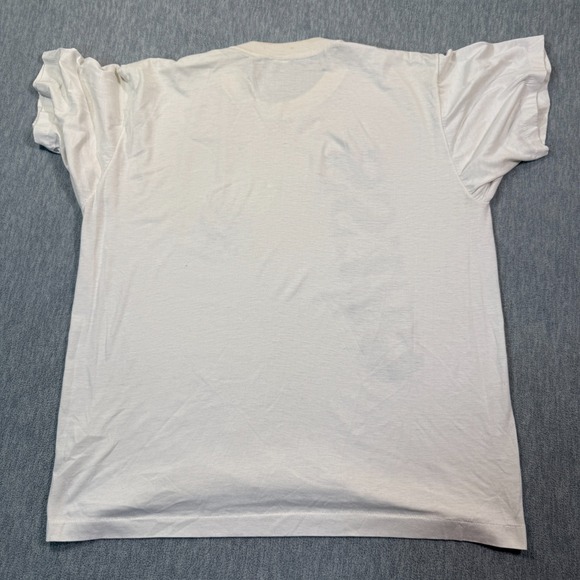 Guess T-Shirt Men Small White Neon Pink Green Vertical Spell Out Vintage 90s Tee - Picture 6 of 7